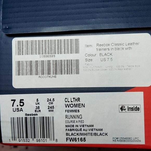 Reebok Classic Black and iridescent women's size  7.5 - Picture 10 of 12